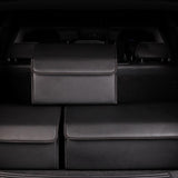 SOGA Leather Car Boot Collapsible Foldable Trunk Cargo Organizer Portable Storage Box Coffee Small