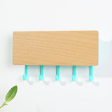 Rectangular Wood and Plastic Key Hook and Letter Rack