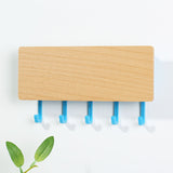 Rectangular Wood and Plastic Key Hook and Letter Rack