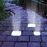 Waterproof Solar Power LED Ground Crystal Glass Ice Brick Outdoor Light