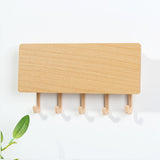 Rectangular Wood and Plastic Key Hook and Letter Rack