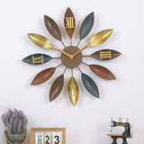 Iron Leaf Wall Clock Bar Decoration