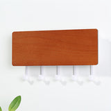 Rectangular Wood and Plastic Key Hook and Letter Rack