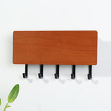 Rectangular Wood and Plastic Key Hook and Letter Rack