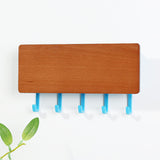 Rectangular Wood and Plastic Key Hook and Letter Rack