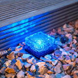 Waterproof Solar Power LED Ground Crystal Glass Ice Brick Outdoor Light