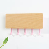 Rectangular Wood and Plastic Key Hook and Letter Rack