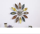 Iron Leaf Wall Clock Bar Decoration