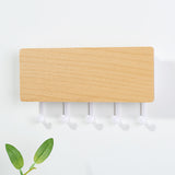 Rectangular Wood and Plastic Key Hook and Letter Rack