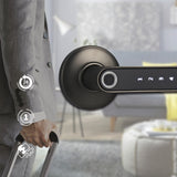 Smart Digital Lock With Fingerprint Password Or Smartphone Keyless Security Door Handle