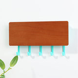 Rectangular Wood and Plastic Key Hook and Letter Rack