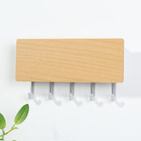 Rectangular Wood and Plastic Key Hook and Letter Rack