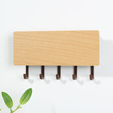 Rectangular Wood and Plastic Key Hook and Letter Rack