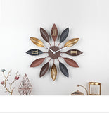 Iron Leaf Wall Clock Bar Decoration