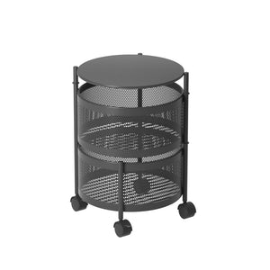 SOGA 2 Tier Steel Round Rotating Kitchen Cart Multi-Functional Shelves –  Ambience Creation