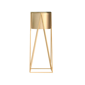 70cm Gold Metal Plant Stand with Gold Flower Pot Holder Corner Shelving Rack Indoor Display