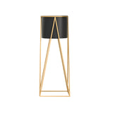 50cm Gold Metal Plant Stand with Black Flower Pot Holder Corner Shelving Rack Indoor Display