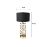 SOGA Golden Hollowed Out Base Table Lamp with Dark Shade