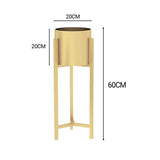 60cm Gold Metal Plant Stand with Flower Pot Holder Corner Shelving Rack Indoor Display