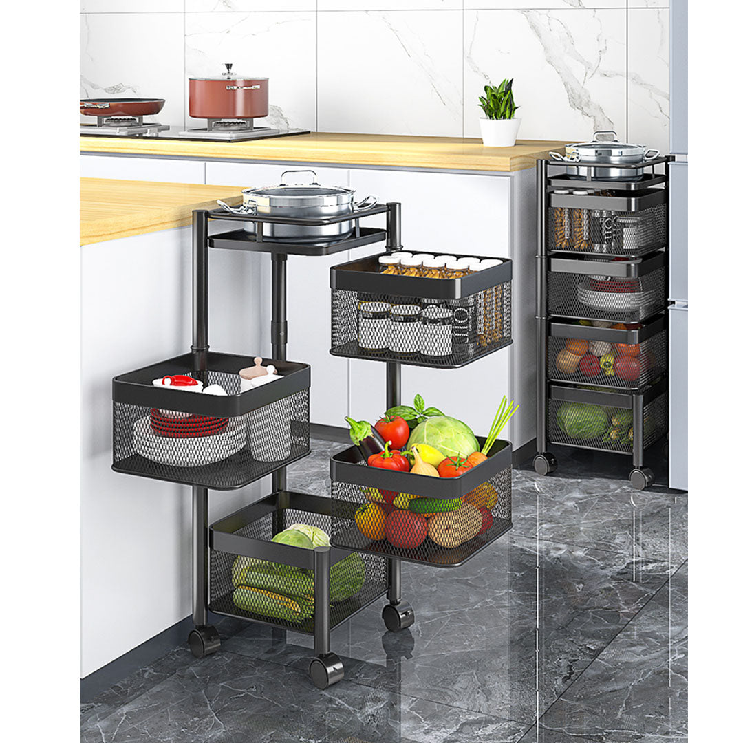 Multifunctional Kitchen Shelf Multi-layer Rotatable Storage Rack