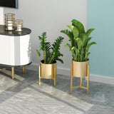 45CM Gold Metal Plant Stand with Flower Pot Holder Corner Shelving Rack Indoor Display