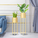 75cm Gold Metal Plant Stand with Flower Pot Holder Corner Shelving Rack Indoor Display