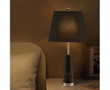 SOGA 68cm Black Marble Bedside Desk Table Lamp Living Room Shade with Cone Shape Base