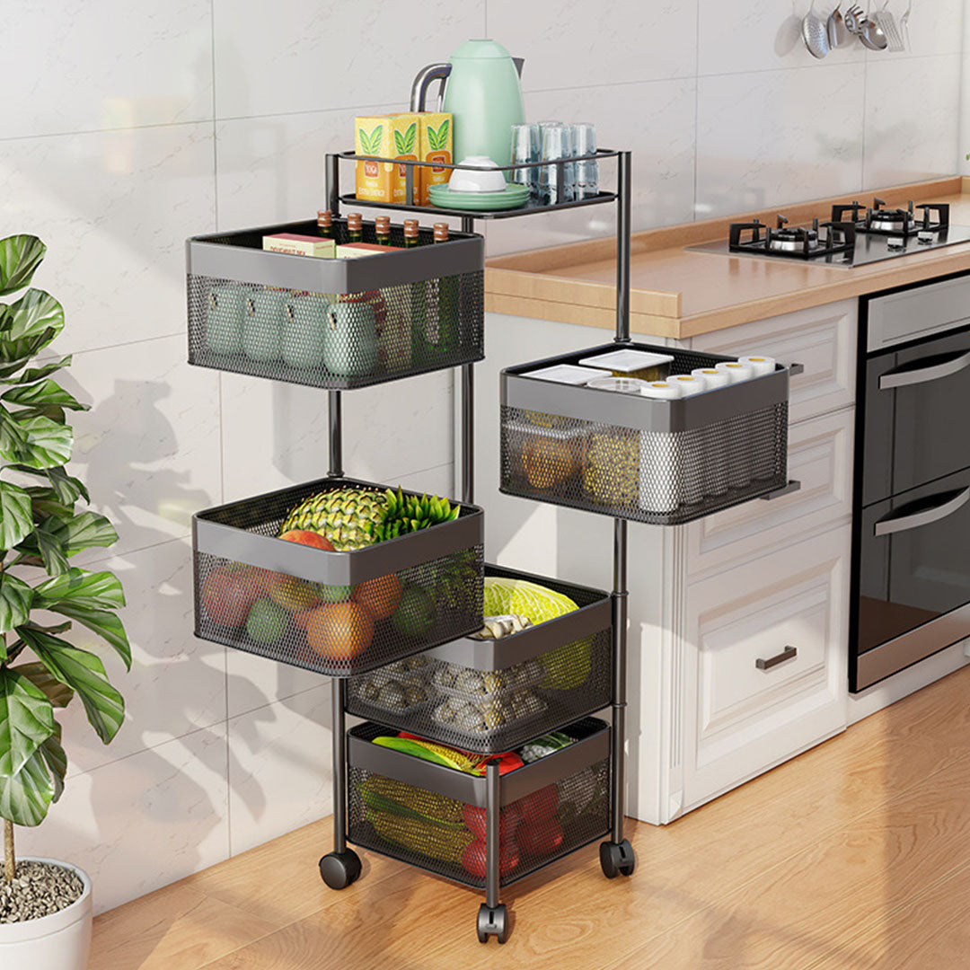 Multifunctional Kitchen Shelf Multi-layer Rotatable Storage Rack