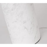 SOGA 60cm White Marble Bedside Modern Desk Table Lamp Living Room Shade with Cylinder Base