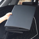 SOGA Leather Car Boot Collapsible Foldable Trunk Cargo Organizer Portable Storage Box Coffee Small