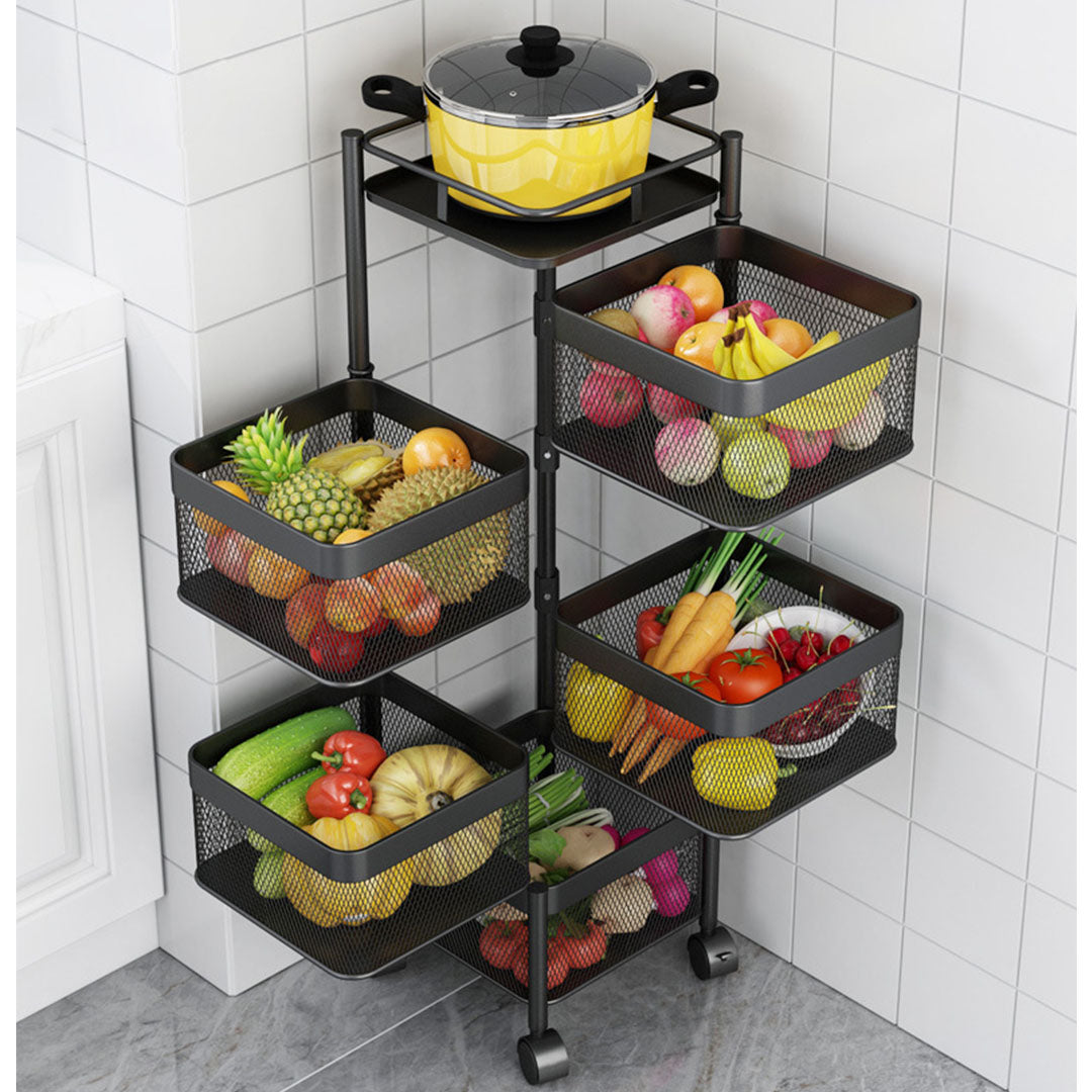 Multifunctional Kitchen Shelf Multi-layer Rotatable Storage Rack