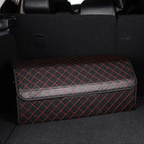 SOGA Leather Car Boot Collapsible Foldable Trunk Cargo Organizer Portable Storage Box Coffee Large