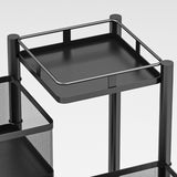 SOGA 2 Tier Steel Square Rotating Kitchen Cart Multi-Functional Shelves Portable Storage Organizer with Wheels