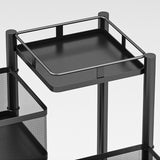 SOGA 2 Tier Steel Square Rotating Kitchen Cart Multi-Functional Shelves Portable Storage Organizer with Wheels