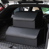 SOGA Leather Car Boot Collapsible Foldable Trunk Cargo Organizer Portable Storage Box Coffee Medium