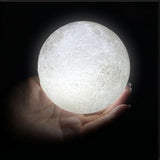 8cm Touch Sensor 3D Moon Table Lamp USB Color Changing LED Luna Night Light Kids Gift