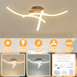 Contemporary LED 3 Wave Ceiling Lights