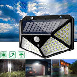  ARILUX® 100 LED Solar Powered PIR Motion Sensor Wall Light Outdoor Garden Lamp 3 Modes