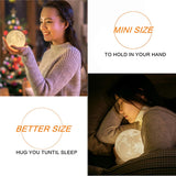 8cm Touch Sensor 3D Moon Table Lamp USB Color Changing LED Luna Night Light Kids Gift