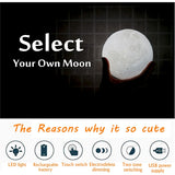 8cm Touch Sensor 3D Moon Table Lamp USB Color Changing LED Luna Night Light Kids Gift