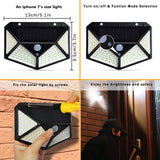  ARILUX® 100 LED Solar Powered PIR Motion Sensor Wall Light Outdoor Garden Lamp 3 Modes