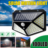  ARILUX® 100 LED Solar Powered PIR Motion Sensor Wall Light Outdoor Garden Lamp 3 Modes