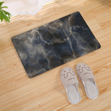 Soft Plush Black Marble Texture Print Floor Mat