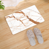 Soft Plush Gold Marble Texture Print Floor Mat