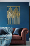 Golden Vertical Leaf Wall Sculpture