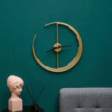 Golden Crescent Wall Clock