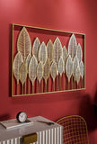 Golden Vertical Leaf Wall Sculpture