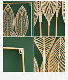 Golden Vertical Leaf Wall Sculpture