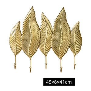 Golden Leaf Wall Hooks