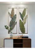 Large Green Leaves Wall Sculpture